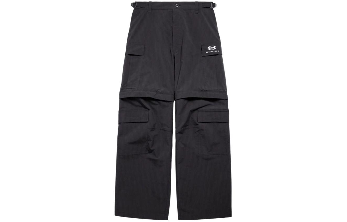 Order Balenciaga FW23 黑色直筒褲，飾有品牌標誌腰帶環。 773247TKO311000