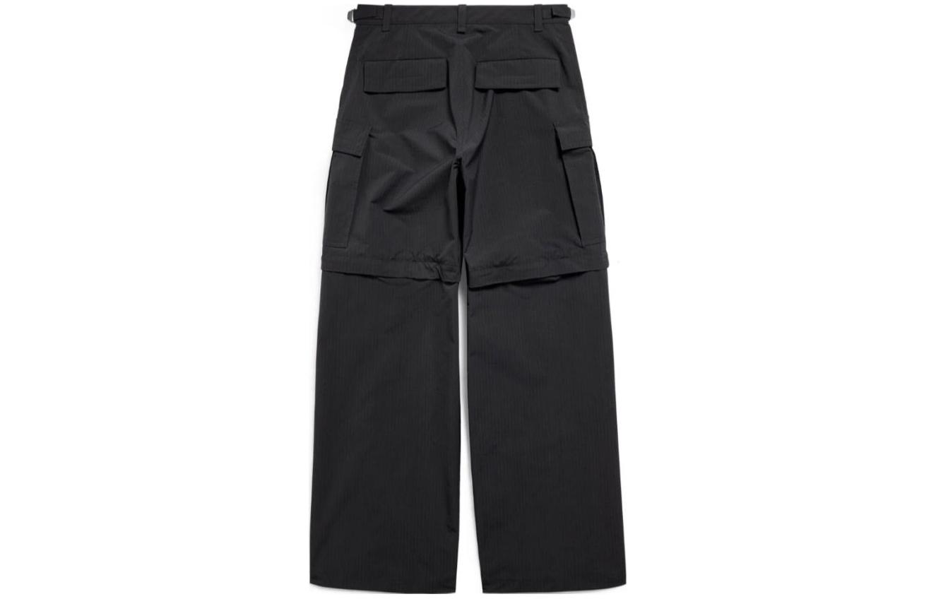 Lookbook Balenciaga FW23 黑色直筒褲，飾有品牌標誌腰帶環。 773247TKO311000