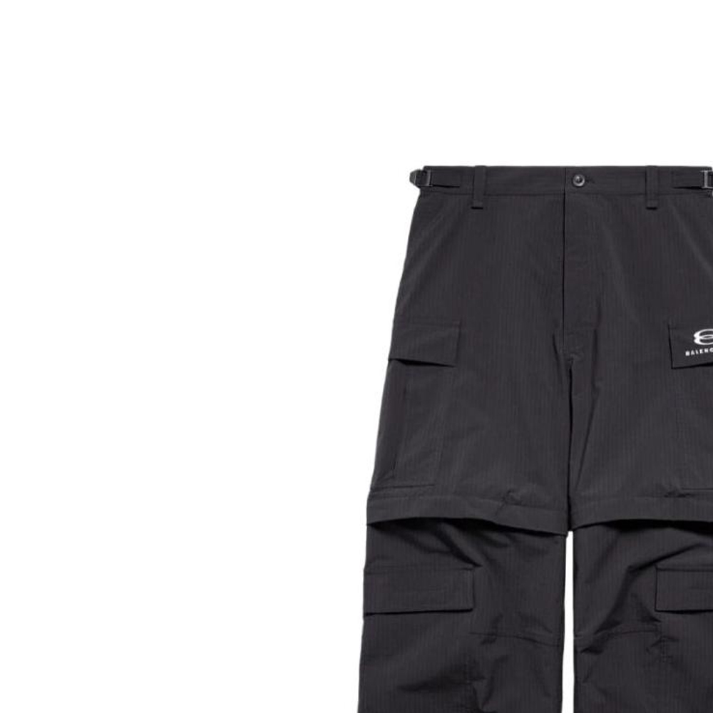 Purchase Balenciaga FW23 黑色直筒褲，飾有品牌標誌腰帶環。 773247TKO311000