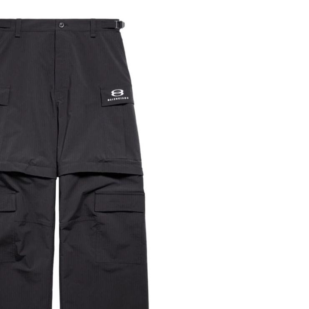 Sizing Balenciaga FW23 黑色直筒褲，飾有品牌標誌腰帶環。 773247TKO311000