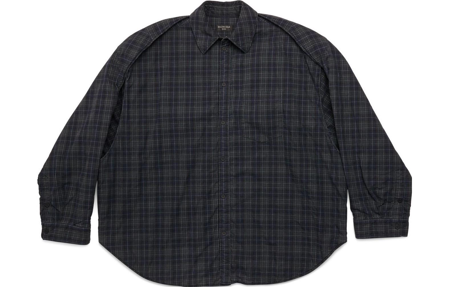 Order 巴黎世家 FW23 深灰色格紋單排扣襯衫 751728TOM172952