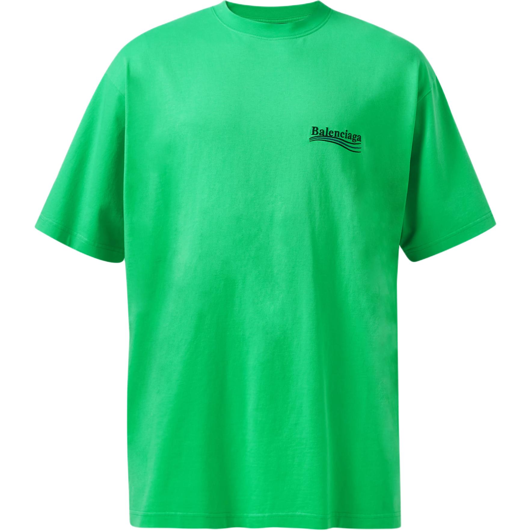 Balenciaga FW23  Green Logo Print Oversized T-Shirt. 641675TPVD33600
