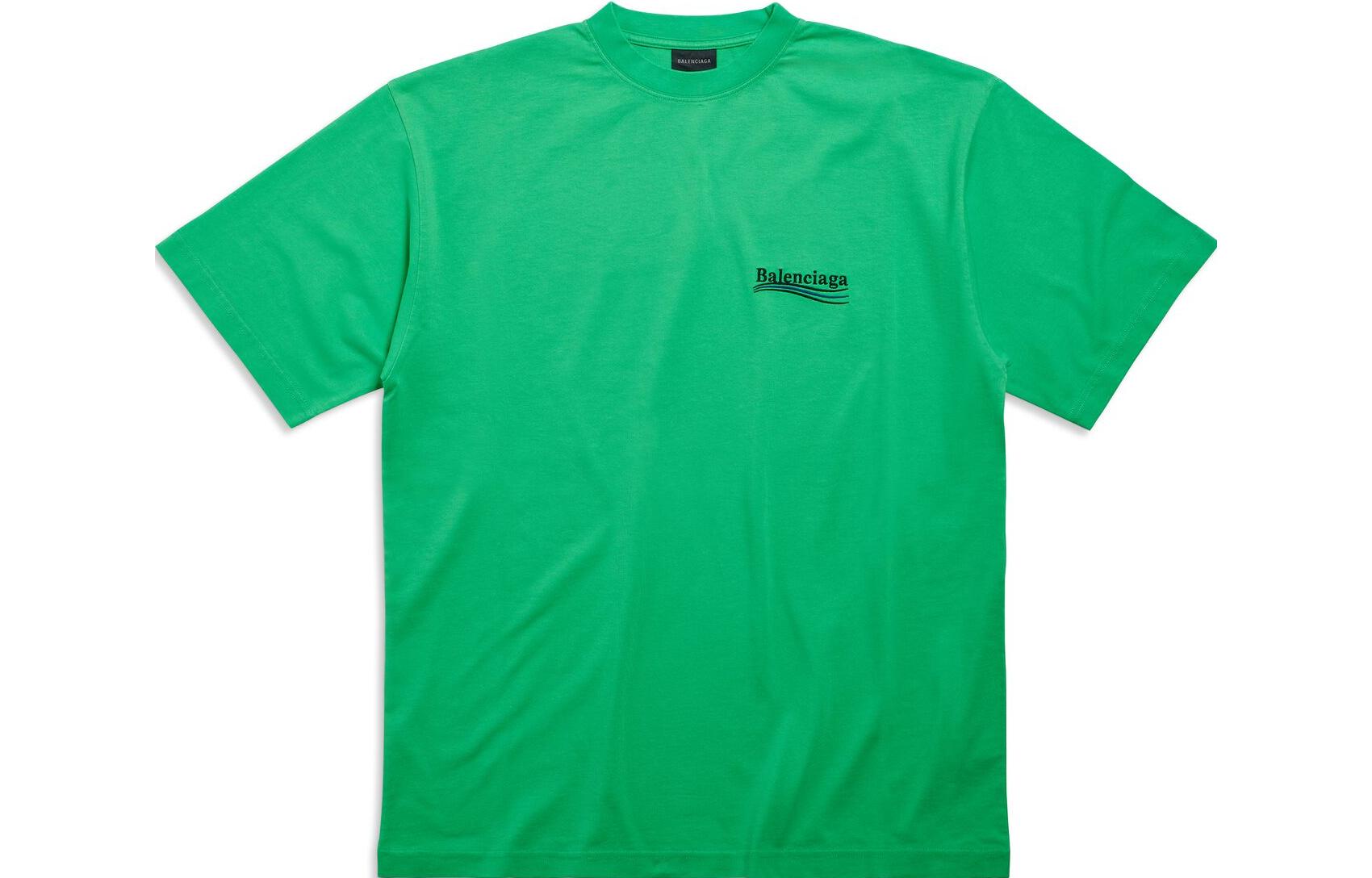 Balenciaga FW23  Green Logo Print Oversized T-Shirt. 641675TPVD33600 圖 2