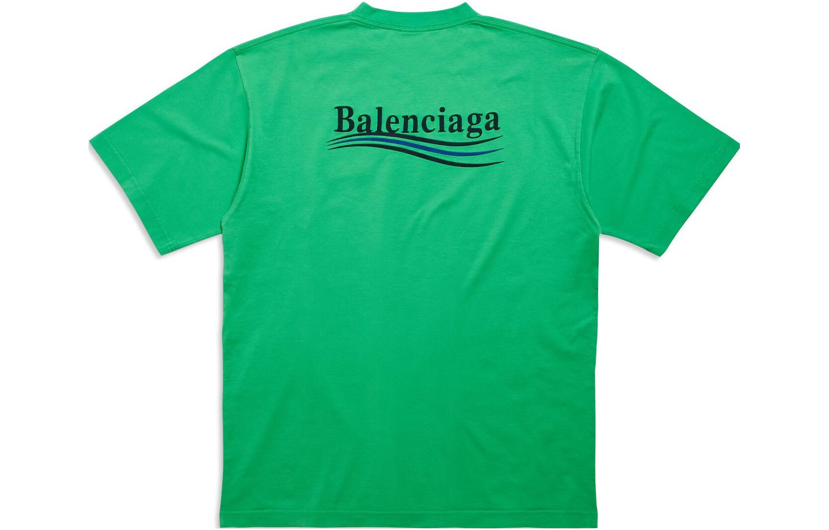 Balenciaga FW23  Green Logo Print Oversized T-Shirt. 641675TPVD33600 圖 3