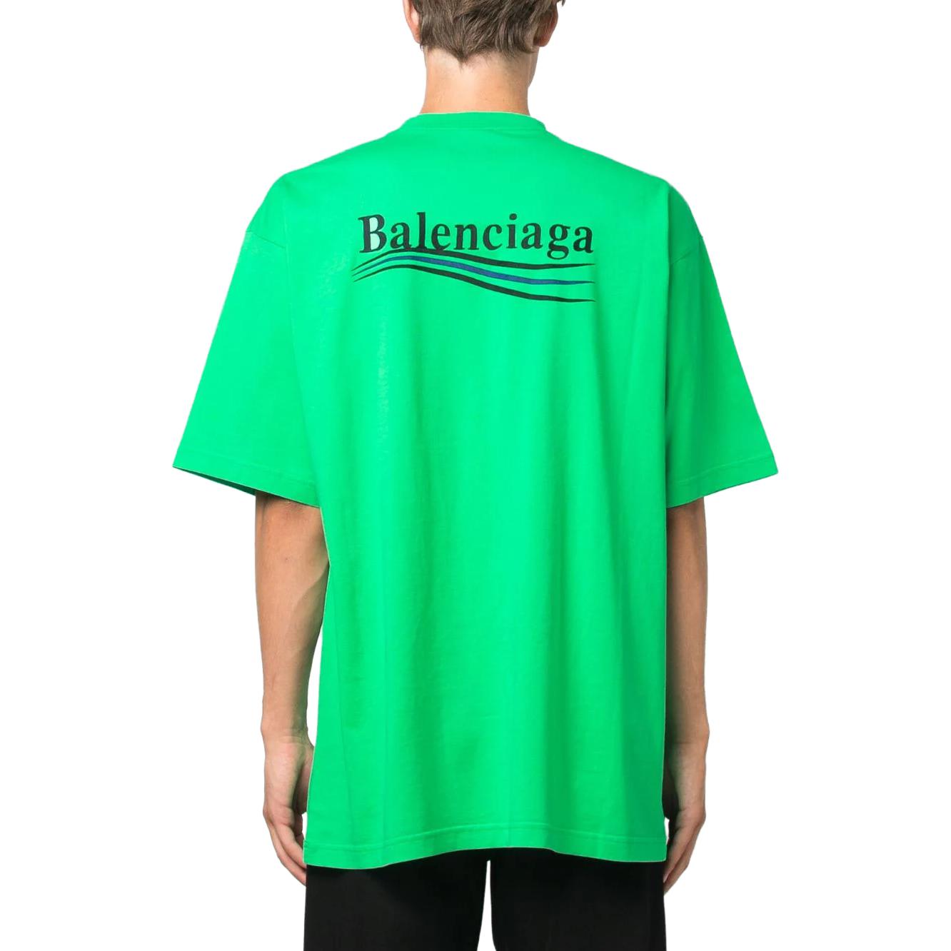 Balenciaga FW23  Green Logo Print Oversized T-Shirt. 641675TPVD33600 圖 5