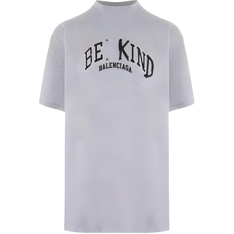 Balenciaga FW23  Grey Oversized Letter Logo Print T-Shirt. 739028TPVD51167
