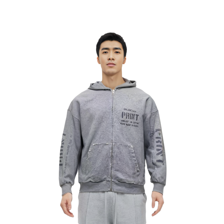 Balenciaga FW23  Grey Solid Letter Print Hoodie. 744454TOVN41167 圖 5