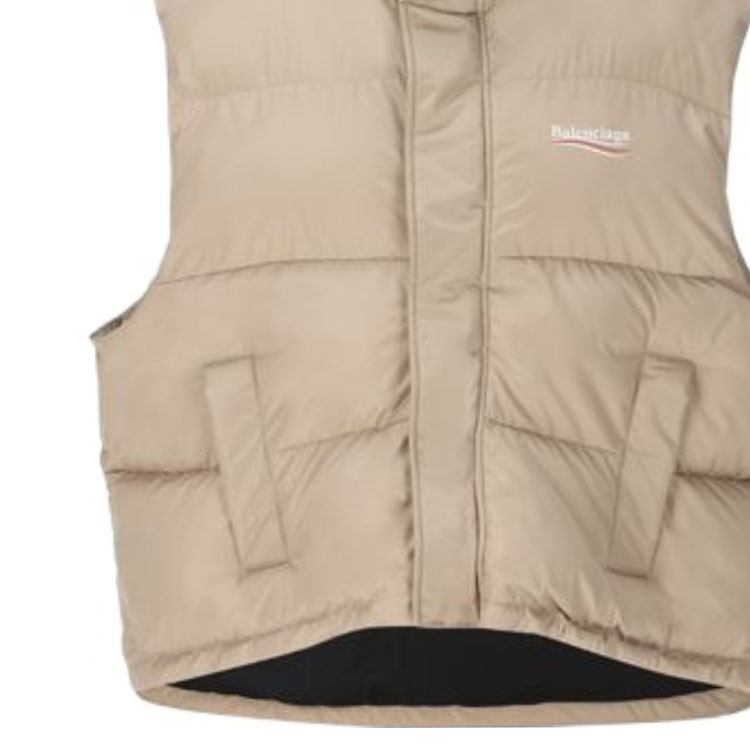 Purchase Balenciaga FW23 Logo Baju Tanpa Lengan Leher Tinggi Kapas Khaki. 762769TPO069501