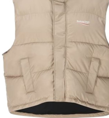 Balenciaga FW23 Logo Baju Tanpa Lengan Leher Tinggi Kapas Khaki. 762769TPO069501 Purchase Balenciaga FW23 Logo Baju Tanpa Lengan Leher Tinggi Kapas Khaki. 762769TPO069501