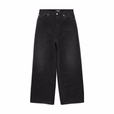 Balenciaga FW23 Loose Fit Black Grey Wide-Leg Denim Jeans. 745213TPW541011