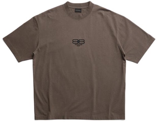 Balenciaga FW23 Loose Fit Crewneck Tee with Solid Color Logo Embroidery. 612966TMVG78190 Details for Balenciaga FW23 Loose Fit Crewneck Tee with Solid Color Logo Embroidery. 612966TMVG78190