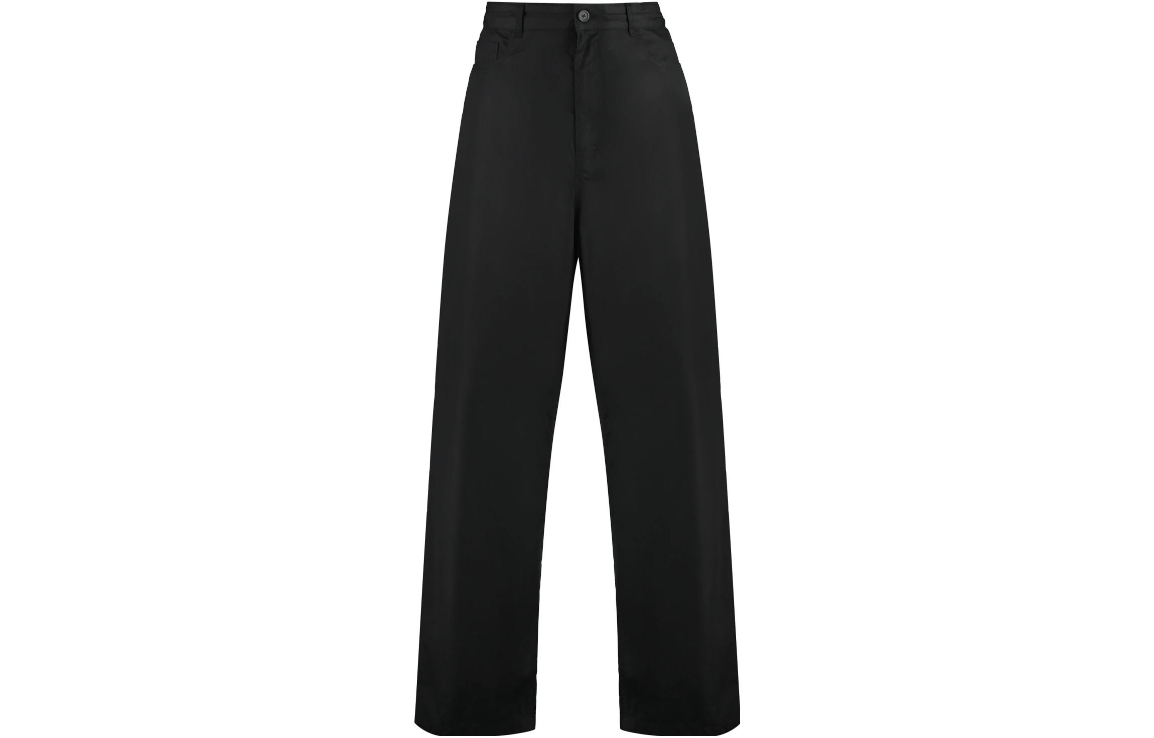 Balenciaga FW23  Loose Fit High-Waisted Straight Casual Pants Black. 746513TNM601000