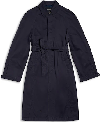 Balenciaga FW23 Mantel Trench Navy dengan Ikat Pinggang. 768919TBP014063 Order Balenciaga FW23 Mantel Trench Navy dengan Ikat Pinggang. 768919TBP014063