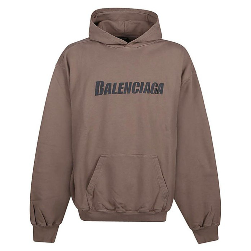 Balenciaga FW23  Oversized Hoodie Gray Beige Letter Logo Print Pullover. 729361TNVL27761