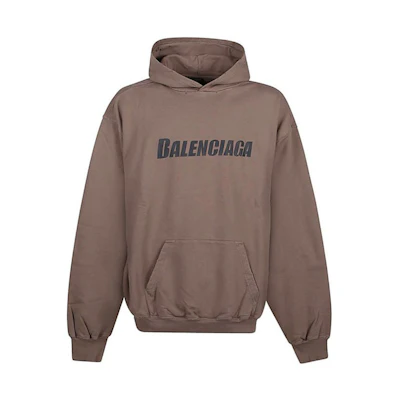 Balenciaga FW23 Oversized Hoodie Gray Beige Letter Logo Print Pullover. 729361TNVL27761