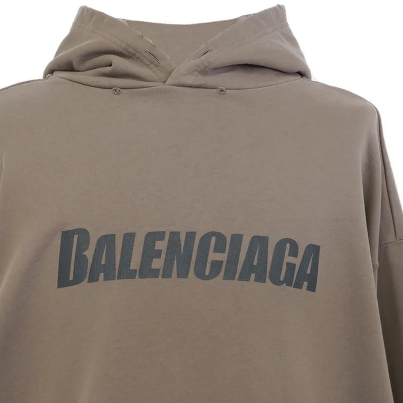 Sizing Sudadera Balenciaga FW23 Oversized Gris Beige con Logo de Letras Imprimido. 729361TNVL27761