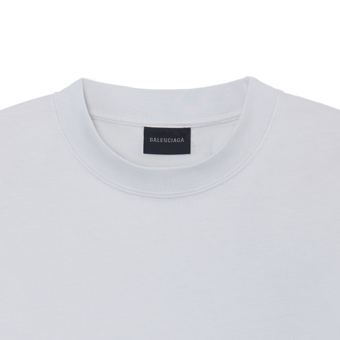 Shop 발렌시아가 FW23 오버사이즈 화이트 로고 프린트 크루넥 티셔츠. 612966TOVO99081