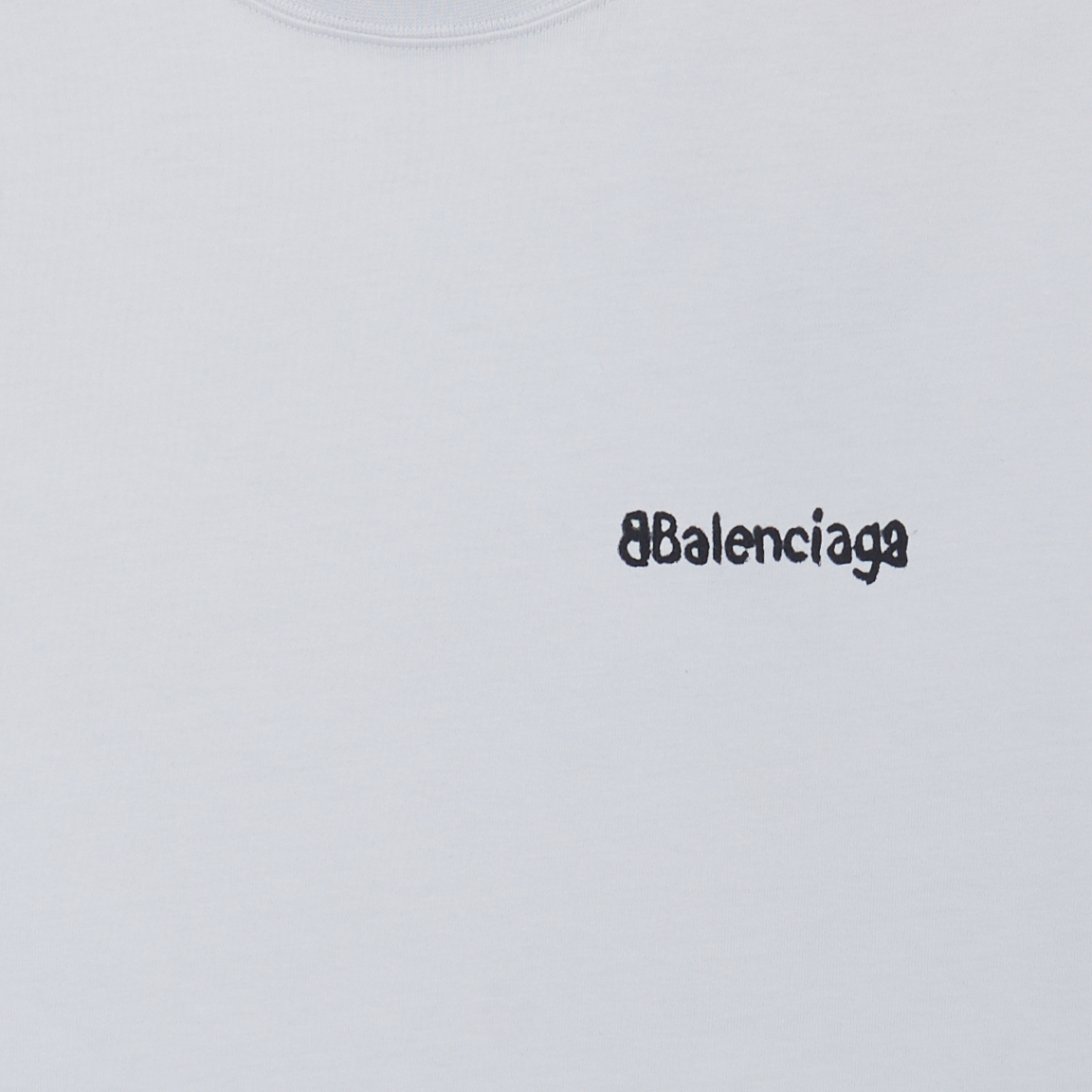 Purchase 발렌시아가 FW23 오버사이즈 화이트 로고 프린트 크루넥 티셔츠. 612966TOVO99081
