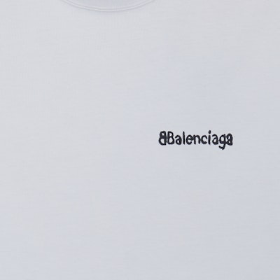 Balenciaga FW23 Oversized White T-Shirt with Logo Print Crewneck. 612966TOVO99081 Purchase Balenciaga FW23 Oversized White T-Shirt with Logo Print Crewneck. 612966TOVO99081