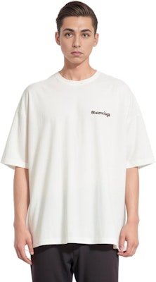 Balenciaga FW23 Oversized White T-Shirt with Logo Print Crewneck. 612966TOVO99081 Details for Balenciaga FW23 Oversized White T-Shirt with Logo Print Crewneck. 612966TOVO99081