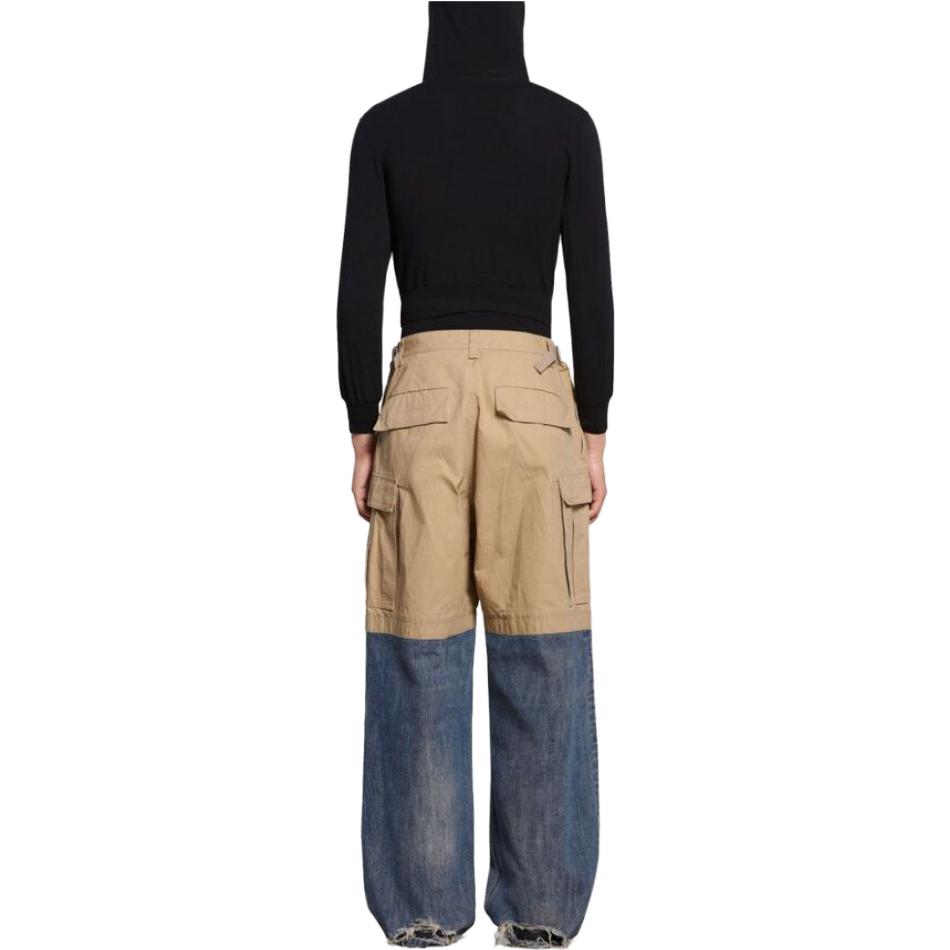 Purchase Balenciaga FW23 Celana Longgar Patchwork Wide-Leg Zipper Distressed. 746492TKP279501