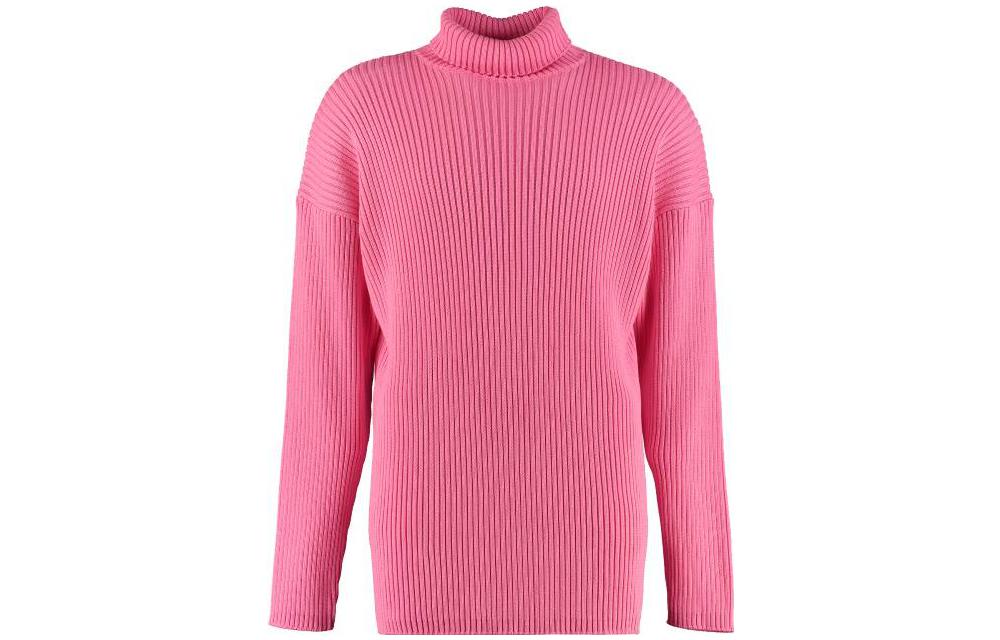 Balenciaga FW23  Pink Logo Print Mock Neck Oversized Sweater. 583089T31545630
