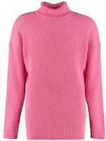 Balenciaga FW23 Pink Logo Print Mock Neck Oversized Sweater. 583089T31545630 Balenciaga FW23 Pink Logo Print Mock Neck Oversized Sweater. 583089T31545630