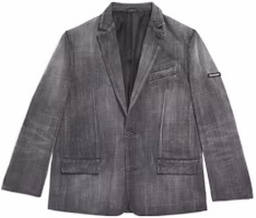 Order Balenciaga FW23 Washed Logo Blazer Jacket Regular Fit - Stone Gray. 767953TPW541011