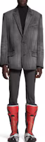 Shop Balenciaga FW23 Washed Logo Blazer Jacket Regular Fit - Stone Gray. 767953TPW541011