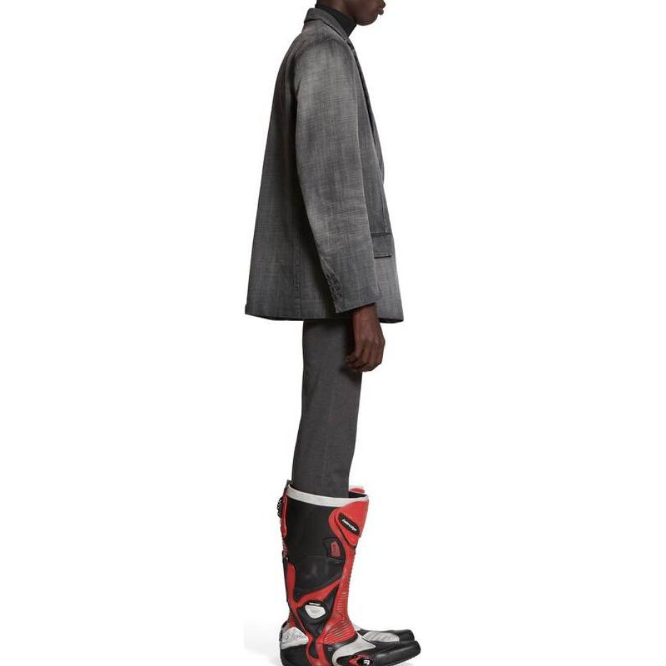 Details for 巴黎世家 FW23 水洗徽标西装外套 常规版型 - 石灰灰 767953TPW541011