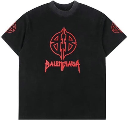 バレンシアガ FW23 アルファベットロゴプリント ブラックTシャツ レギュラーフィット 764235TPVI21568 Buy バレンシアガ FW23 アルファベットロゴプリント ブラックTシャツ レギュラーフィット 764235TPVI21568