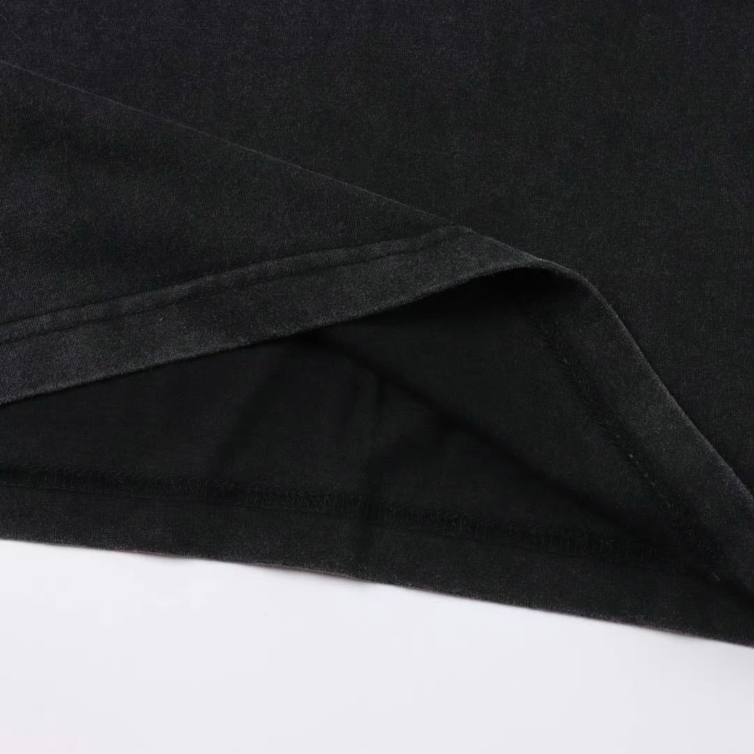 Cheap バレンシアガ FW23 アルファベットロゴプリント ブラックTシャツ レギュラーフィット 764235TPVI21568