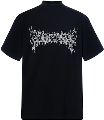 발렌시아가 FW23 알파벳 프린트 오버사이즈 블랙 유니섹스 티셔츠. 739028TPVN51070 Order 발렌시아가 FW23 알파벳 프린트 오버사이즈 블랙 유니섹스 티셔츠. 739028TPVN51070