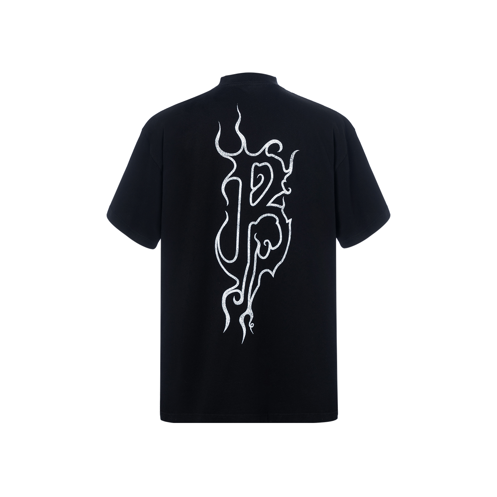 Lookbook 발렌시아가 FW23 알파벳 프린트 오버사이즈 블랙 유니섹스 티셔츠. 739028TPVN51070