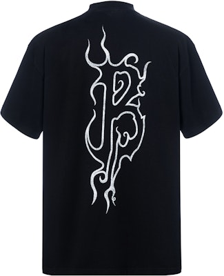 발렌시아가 FW23 알파벳 프린트 오버사이즈 블랙 유니섹스 티셔츠. 739028TPVN51070 Lookbook 발렌시아가 FW23 알파벳 프린트 오버사이즈 블랙 유니섹스 티셔츠. 739028TPVN51070