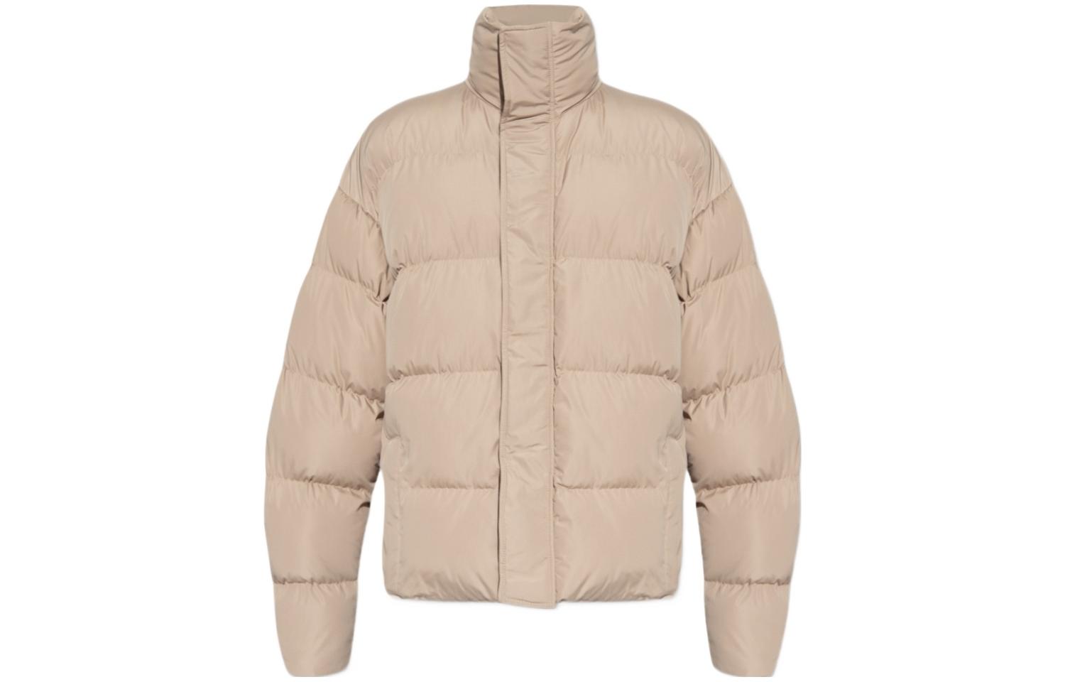 Balenciaga FW23 Beige Puffer Jacket with Stand Collar for Men 766614TPO069501