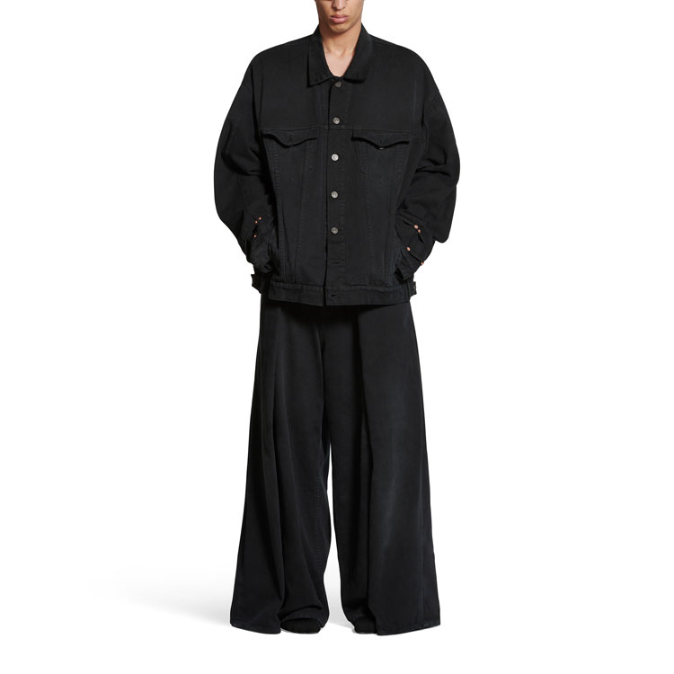 Balenciaga FW23 Black Denim Jacket Single-breasted Pocket Unisex Loose Fit. 767943TNW111672 圖 4