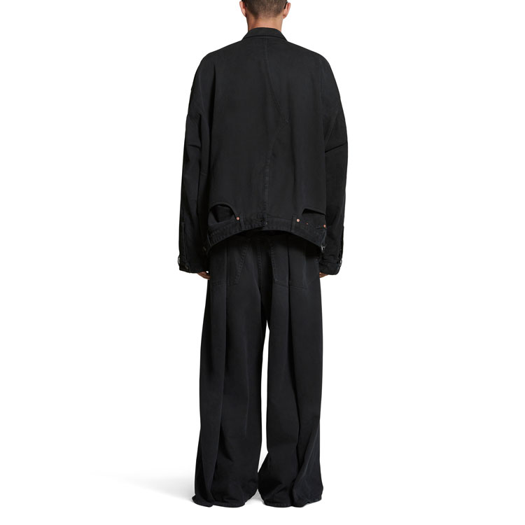 Balenciaga FW23 Black Denim Jacket Single-breasted Pocket Unisex Loose Fit. 767943TNW111672 圖 5