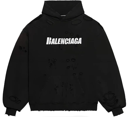 巴黎世家FW23黑色破坏风艺术印花卫衣. 659403TKVB61093 Order 巴黎世家FW23黑色破坏风艺术印花卫衣. 659403TKVB61093