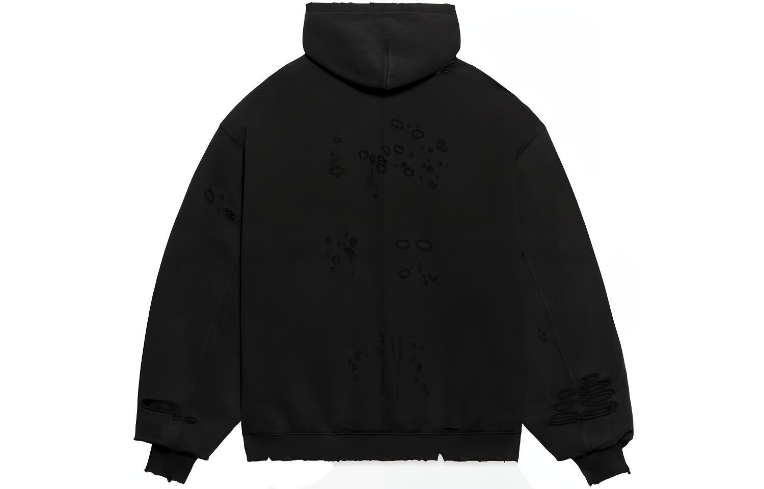 Lookbook 巴黎世家FW23黑色破坏风艺术印花卫衣. 659403TKVB61093