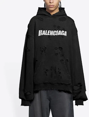 巴黎世家FW23黑色破坏风艺术印花卫衣. 659403TKVB61093 Purchase 巴黎世家FW23黑色破坏风艺术印花卫衣. 659403TKVB61093