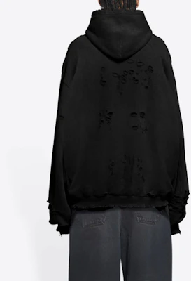 巴黎世家FW23黑色破坏风艺术印花卫衣. 659403TKVB61093 Details for 巴黎世家FW23黑色破坏风艺术印花卫衣. 659403TKVB61093