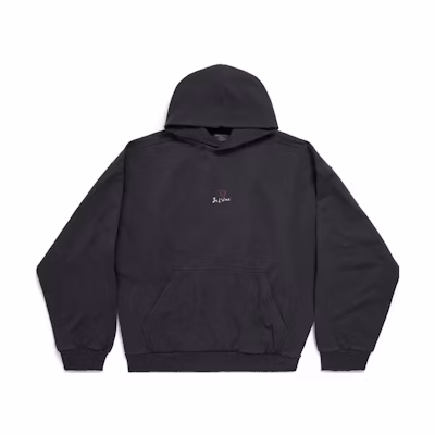 Balenciaga FW23 Black Embroidered Logo Unisex Casual Long-Sleeve Sweatshirt 742603TOVM89070