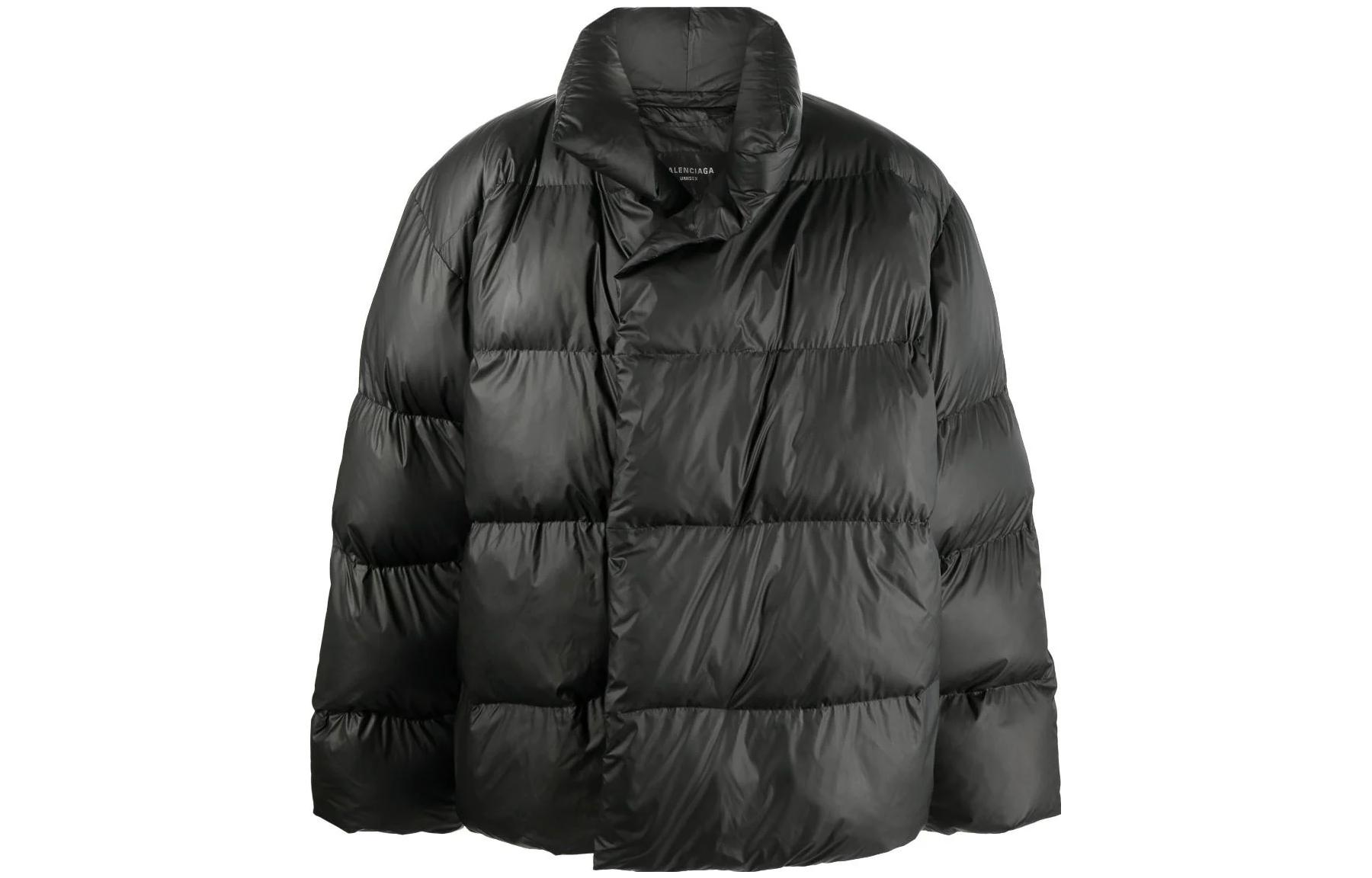 Balenciaga FW23 Black Logo Print High-Neck Down Jacket 75177TOO411000