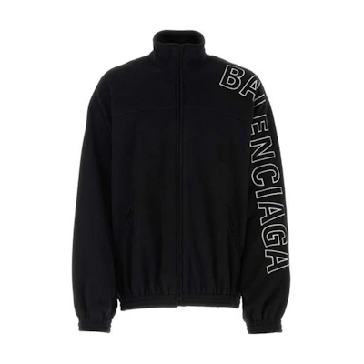 Balenciaga FW23 Black Logo Print High Neck Long Sleeve Jacket Unisex. 755106TJQ321000