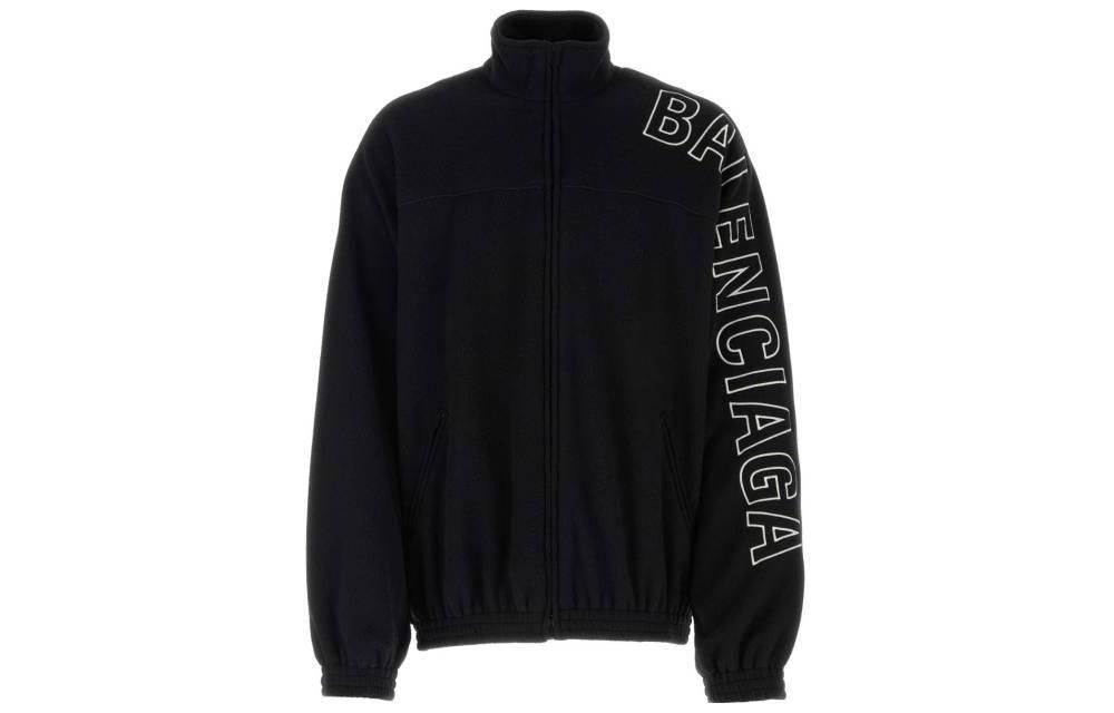 Order 발렌시아가 FW23 블랙 로고 프린트 하이넥 롱슬리브 재킷 유니섹스. 755106TJQ321000