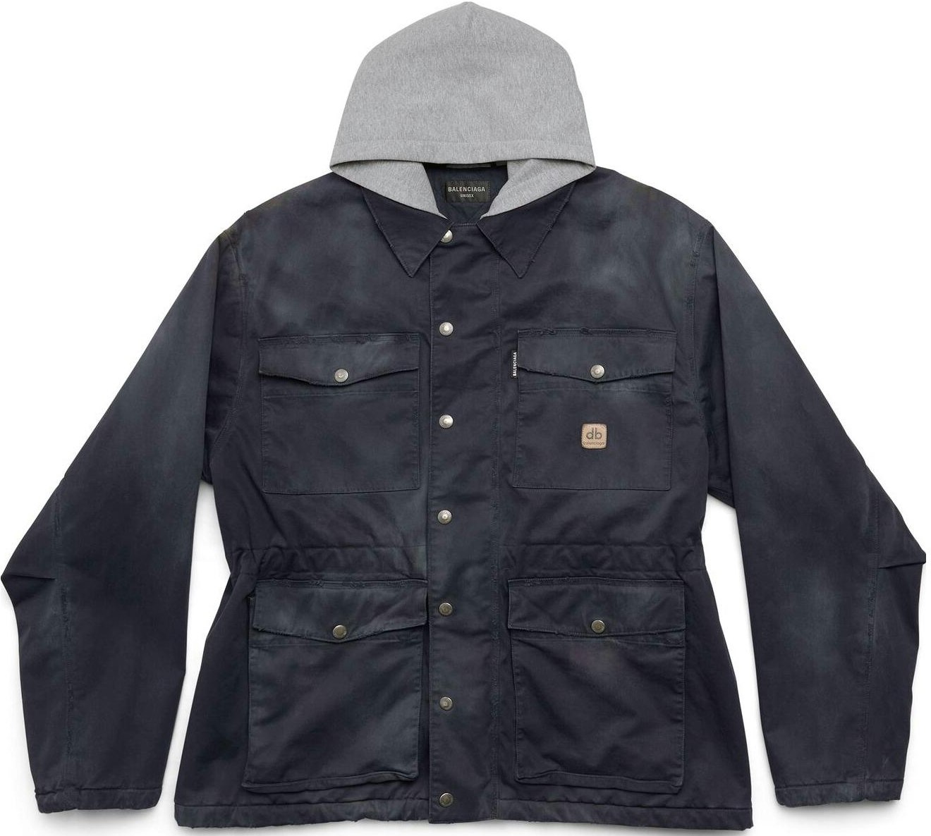 balenciaga-fw-23-black-patchwork-pocket-oversized-jacket-unisex-751713-top-084100