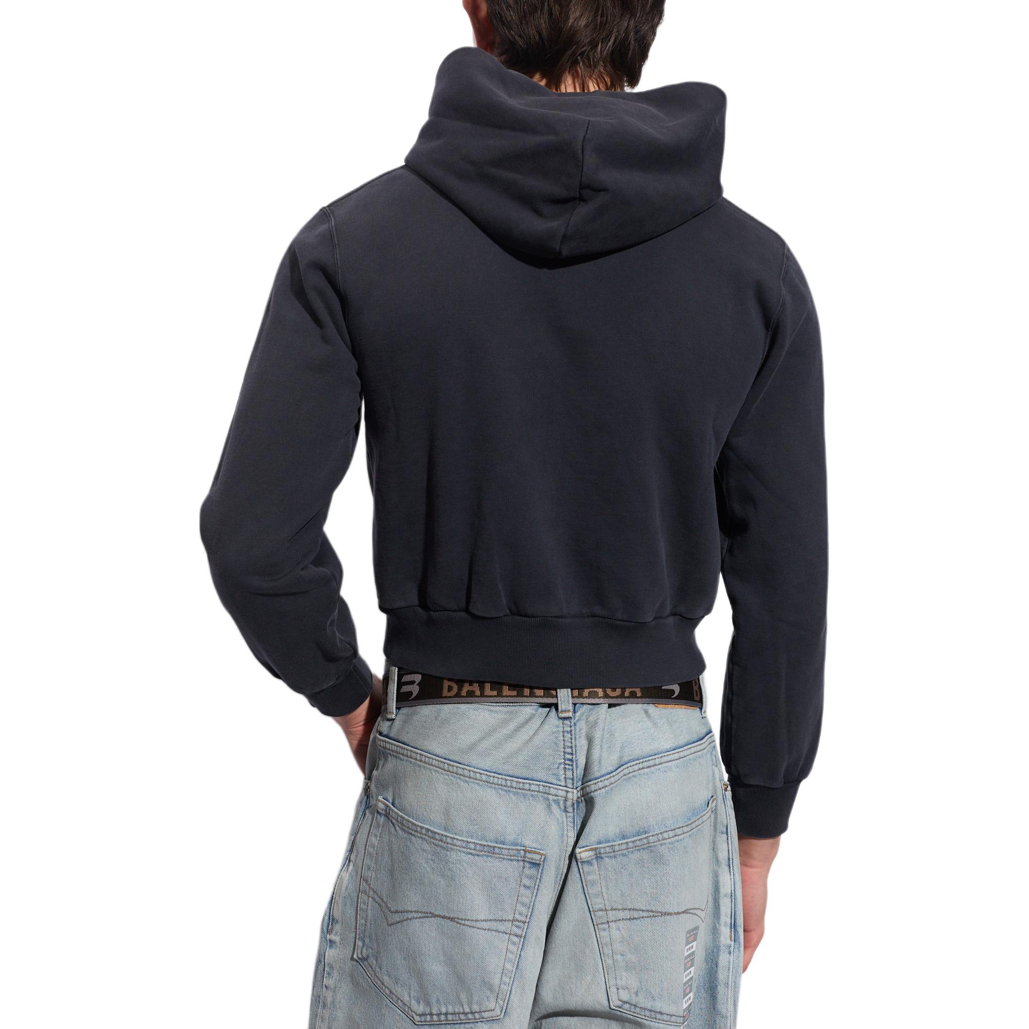 Shop 巴黎世家FW23男士黑色修身连帽拉链卫衣及短裤套装 773284TPVO91083