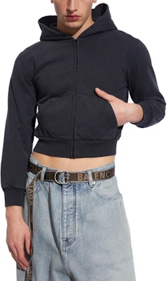 巴黎世家FW23男士黑色修身连帽拉链卫衣及短裤套装 773284TPVO91083 Purchase 巴黎世家FW23男士黑色修身连帽拉链卫衣及短裤套装 773284TPVO91083