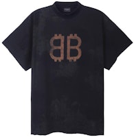 Balenciaga FW23 Black Unisex Oversized Logo Print Crewneck T-Shirt. 739028TOVN81055 Balenciaga FW23 Black Unisex Oversized Logo Print Crewneck T-Shirt. 739028TOVN81055